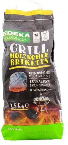 Edeka zuhause Grill Holzkohle Briketts, 4er Pack (4 x 2,5 kg)