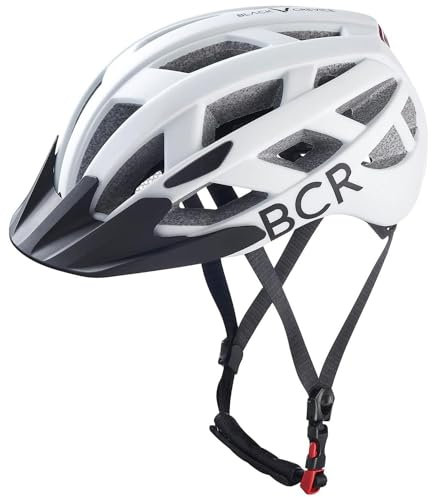 Black Crevice Fahrradhelm mit LED Rücklicht, White, L (59-61 cm)…