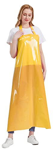 Nanxson TPU Schürze Unisex Wasserdichte Schürze Verstellbare Nackenschulter Leichte Arbeisschürze CF3148 (Gelb, 110 * 80)