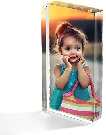 AUTUMNMUSIC personalizzato con foto e cristallo personalizzato, regali di cristallo con foto incisa per papà, nonno, suocero, patrigno, marito - Unico festa del papà piccola(10X15cm)