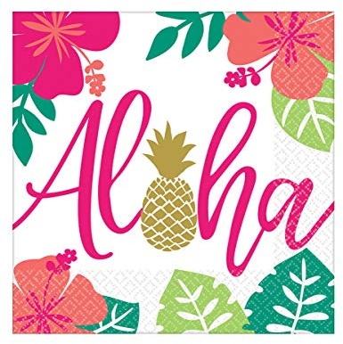 Amscan 511953-66 - 16 Servietten Aloha 33 x 33 cm