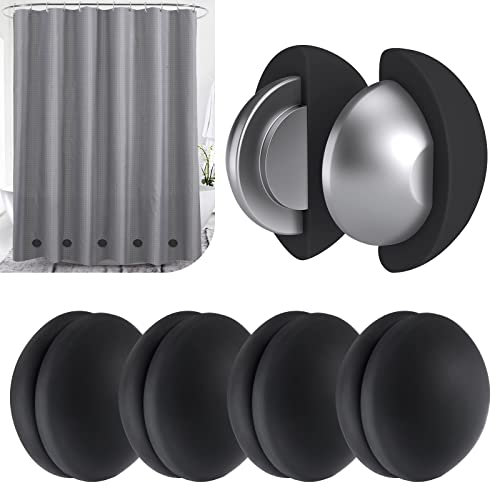 ROLIZOE Pesi per Tenda da Doccia, in Silicone Resistente, non Arrugginiscono o Cadono, Impediscono che la Tenda da Doccia Soffia All'aperto (5 paia (10 pezzi), nero)