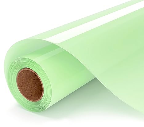 UIOK Sublimación Vinilo para Tela de Algodón, Brillante Sublimación HTV 30.5 cm x 152 cm Transparente HTV para Sublimación,Vinilo de Sublimación para Colores Claros de Algodón de Blanco(Brillante)