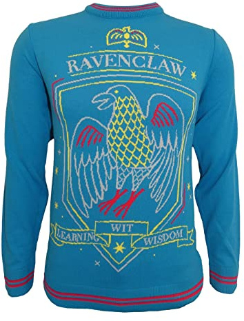Harry Potter Ravenclaw Christmas Jumper Sweatshirt (L) Blue