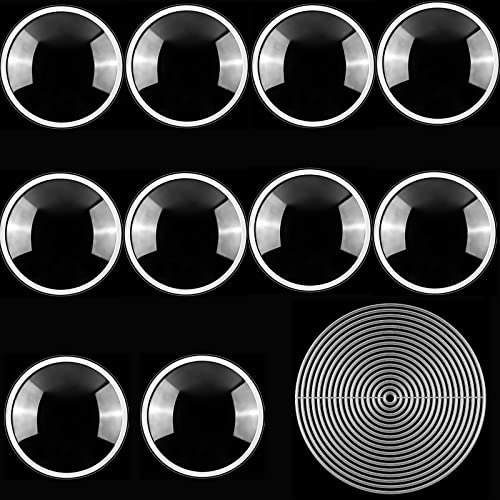 10PCS 3.5 Round Circle Dimensional Domes and 17PCS/Set Nesting Circle Dies for Card Making Plastic Clear Puffy Shaker Covers for Shaker Card Decor Shaker Window Blister Round Metal Die Cuts Template
