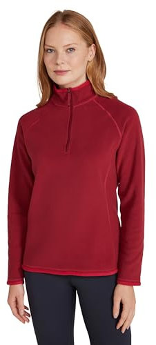Mountain Warehouse Montana Womens Microfleece - Breathable Ladies Sweater, Quick Drying Pullover, Warm Fleece Jacket, Half Zip - For Spring Summer, Travelling, Outdoors Dark Red Women's Size 10