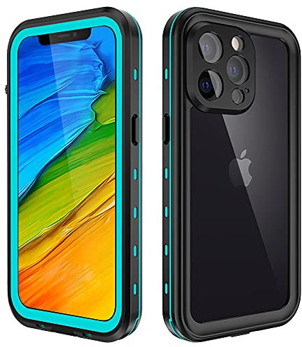ZOETEC for iPhone 13 Pro Waterproof Case, 360 Full Sealed with Built-in Screen Protector Shockproof Dustproof Clear Case 6.1 inch (Blue)