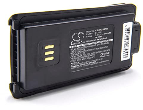 vhbw batteria compatibile con Hytera PD7, PD785, PD785G radio (2000mAh, 7,4V, Li-Ion)