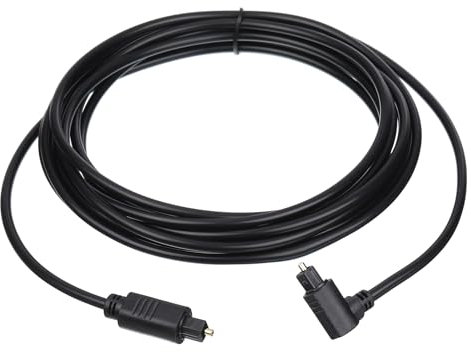 sourcing map Fiber Optic Audio Cable 90 Degree Digital Audio Optic Cable 9.8FT Long TOS Optical Link Cable PVC Plastic Connector for TV DVD Amplifier Stereo Black
