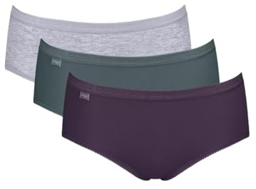 Sloggi Basic+ Midi 3 Pack Briefs Grey/Green/Purple Grey XS - 8