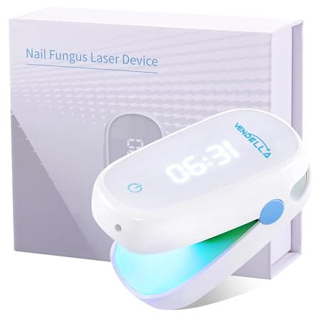 VENDELLA Nails Fungus Treatment Device, Portable Nail Fungus Treatment Highly Effective Blue Light Therapy, Infrared Light Therapy Toe Nail Fungus Device Easy to Use at Home Travel