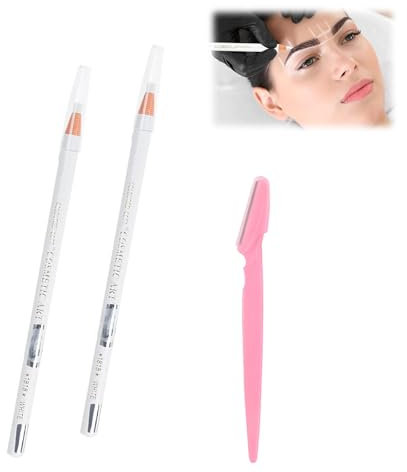 Wasserdichter Augenbrauenstift,2pcs Eyebrow Microblading Pen,Weißer Augenbrauenstift,Brow Mapping Pens,Stylo De Sourcils, Crayon à Sourcils, Crayon à Sourcils Imperméable à L'eau