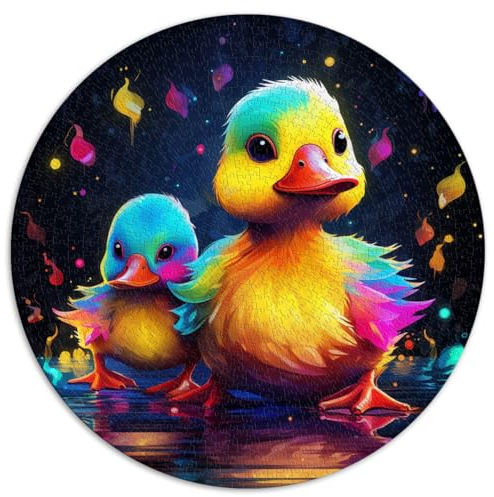 Puzzles für Erwachsene, 1000 Teile, Bunte Kunst-Enten, Premium-Karton, präzises Zusammenstecken, für Erwachsene, Geschenke mit passendem Poster und Quizblatt, 67,5 x 67,5 cm