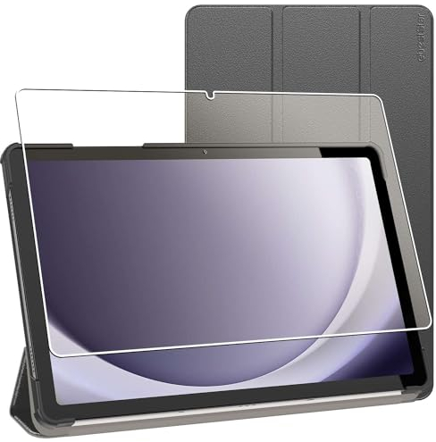 ebestStar - Funda para Samsung Galaxy Tab A9+ (2023) SM-X210, Carcasa Capa, Slim Case Protectora, Tapa Magnetica Cuero PU, Negro + Cristal Templado