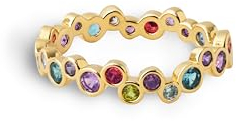 SINGULARU - Bubbles Ring. Messing mit 18 Kt Vergoldeter Beschichtung und Zirkonia. Schmuck für Damen. Größe 12.