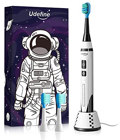 Udefine Elektrische Zahnbürste, mit 5 Putzmodi Zahnbürste Elektrisch IPX7, Schallzahnbürste mit 3 DuPont Zahnbürstenkopf, Timer (Kinder Modell)