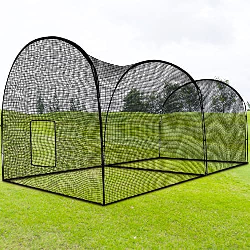 KAIDIDA Outdoor Portable Softball Baseball Batting Cages Netting with Frame and Net for Home or Backyard, Baseball Cage Net for Hitting and Pitching Baseball Netting Hitting Batting Cage