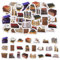 46pcs Aufkleber für Scrapbooking Kleine Scrapbook Aufkleber Set, Journaling Bullet Junk Journal Supplies, Planer, Kid DIY Art Crafts, Laptop, Koffer (Stil-23)