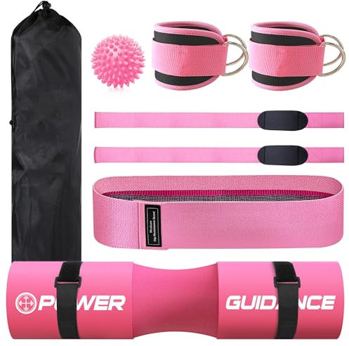 POWER GUIDANCE Langhantel Polster Kniebeugen Barbell Squat Pad Ideal für Squats Lunges Hip Thrusts Gewichtheben mehr Fit 50mm Olympic Bars Viele Farben sind verfügbar (Rosa Anzug)