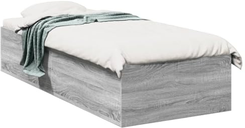 vidaXL Bettgestell Grau Sonoma 90x200 cm Holzwerkstoff