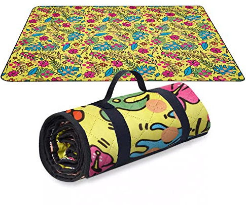 KASANOVA B.Simo Picknickdecke, 150 x 200 cm, Blumen, mehrfarbig, Freizeit