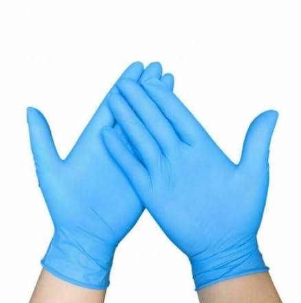 Powder Free Disposable Gloves 1 x 100 (n/a, Blue, Vinyl, 10, Large, n/a)