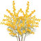 6PCS Kunstblumen Künstliche Gelbe Mimose Spray Kirsche Seide Gefälschte Blume für Hochzeit Heimdekoration Esstisch, Schlafzimmer Dekoration, Orange