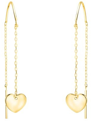 SOFIA MILANI - Damen Ohrringe 925 Silber - vergoldet/golden - Herz Stab Durchzieher - E2677