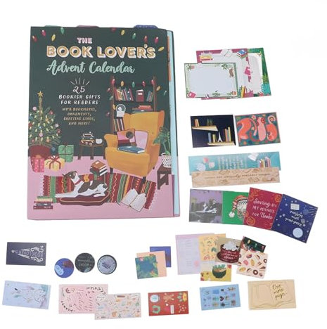 The Book Lover's Advent Calendar,Adventskalender 2024,25 Bookish Gifts for Readers Kalender,25 Days Paper Countdown Calendar,Buchliebhaber Buchadventskalender ÜBerraschungsbox