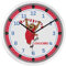 K&L Wall Art FCB Fußball Wanduhr FC Bayern München Uhr Jungenzimmer lautlos ohne Ticken (Maskottchen Berni Kinderlernuhr, 30 cm)