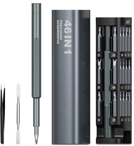 Brifit 46 in 1 Precision Screwdriver Set, Mini Magnetic Screwdriver Set, Laptop Screwdriver Set, Small Screwdriver Kit, Portable Magnetic Repair Tool Kit for PC, Electronic, Phone, Black