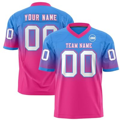 Personalisiert American Football Trikots Individuelle Printed Nummer Name & Logo Spieltrikots für Kinder Erwachsene Custom Football Jersey Men Women Sports Uniform Sporthemden Atmungsaktiv T-Shirt