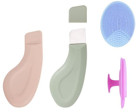2 Pieces of Facial Cleansing and 2 Silicone Face Brushes, Beauty Accessories, Facial Cleaning Tools, Manual Cleaning Tools