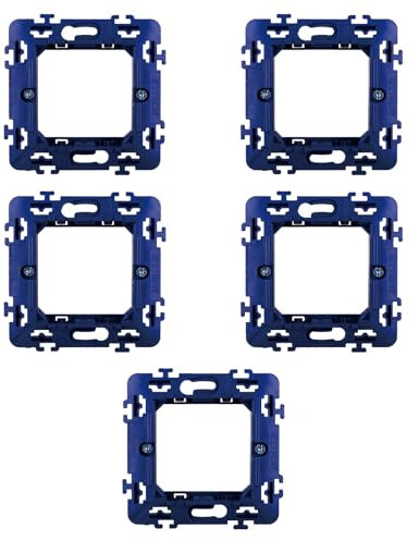 5 supporti a 2 moduli/posti per placche, scatola tonda 502, Compatibile Con BTicino Living, alta qualità e lunga durata, per placche in plastica, alluminio e vetro, originali e compatibili