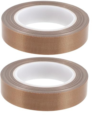 TOPPERFUN 2 Rollen Braunes Ptfe Band Hitzebeständiges Wärmedämmband Robustes Handsiegelband für Vakuumiergeräte mit 10m Länge