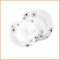 Wintem Set Piatti 18 Pezzi Quadrati in Porcellana – Servizio Tavola con Decorazione Floreale Narciso – Piatti Bianchi Moderni per 6 Persone