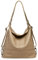 Caspar 2 in 1 Schultertasche Rucksack aus Leder Damen Tasche - PREMIUM LINE - Modell No.796 - Made in Italy, Farbe:taupe, Größe:One Size