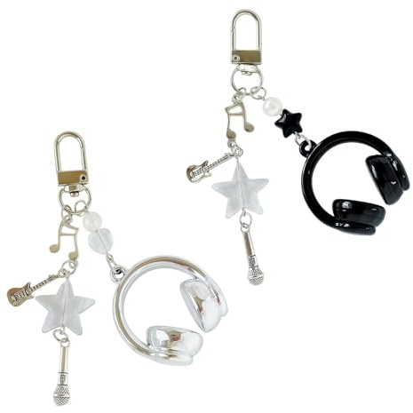 FloralGrace Niedlicher Resin Kopfhörer Charm Anhänger für Mädchen, Exquisites, Modisches Dekoratives Zubehör für Schlüsselanhänger, Handys, Geldbörsen Taschen