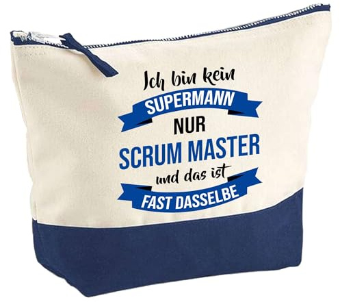 Große Kosmetiktasche Bester Scrum Master Powermann - Kultur- & Reisetasche, originelles Geschenk zum Ruhestand, Abschied oder Geburtstag für Kollegen