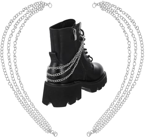 Yolev 2 Stück Gothic Schuhe Kette für Schuh Schuhanhänger Schuhschmuck | Stiefeletten Punk-Schuhanhänger Gothic Für Turnschuhe Freizeitschuhe