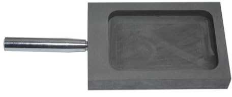 Graphit-Gussform 5kg für Gold und Silber mit Metallstab, Schmelztiegel zum Schmelzen, Gießen und Raffinieren von Edelmetallen(1kg (flat))