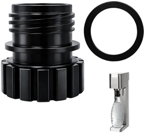 Menibeuty Adapter für Glasflaschen kompatibel mit Sodastream Terra, Schnellverbindung Flaschenadapter für Crystal Glasflaschen, Soda Zubehör inkl. Dichtungsring, Schwarz, Einfache Handhabung