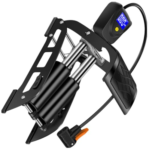 DECHOUS Kleiner Tragbare Fußpumpe mit Digitalanzeige Pedal Luftpumpe aus Hochvolt Material Multifunktional für Fahrrad Elektroauto Motorrad und Auto für Outdoor und Sportgeräte
