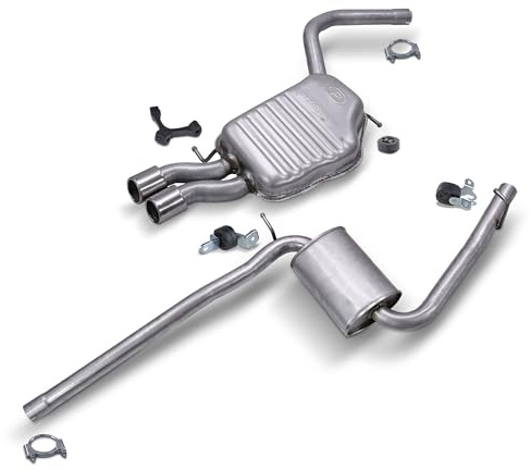 BESTPRICE ATP Schalldämpfer Set inkl. Endschalldämpfer + Mittelschalldämpfer + | Kompatibel mit: AUDI A4 B7, A4 B7 Avant