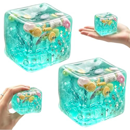 HhBdy 2 st anti-stressboll, anti-stress boll TPR boll anti-stress havsmönster stressboll lämplig för barn och vuxna för att lindra ångest och ADHD-symtom (4,5 cm)
