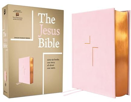 The Jesus Bible, ESV Edition, Leathersoft over Board, Pink: Sixty-Six Books. One Story. All About One Name.