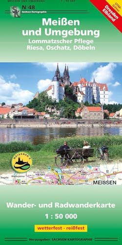 Meißen und Umgebung: Wander- und Radwanderkarte 1 : 50 000 GPS-fähig wetterfest - reißfest
