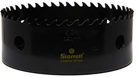 Starrett Tungsten Carbide Tipped Hole Saw - CT434 Deep Cut Holesaw Cutter - For Wood Suspended Flooring Reinforced Concrete & Fibreglass - 121MM