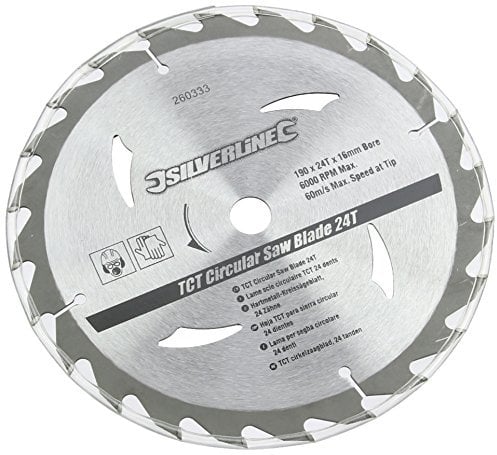 Silverline 260333 Lot de 3 lames circulaires TCT 20T, 24T et 40T 190 x 16 mm