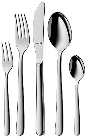 WMF Kult Plus Edelstahl Besteck Set 6 Personen, Essbesteck Set 30 teilig, Hohlheftmesser, Cromargan protect poliert, kratzbeständig, spülmaschinenfest